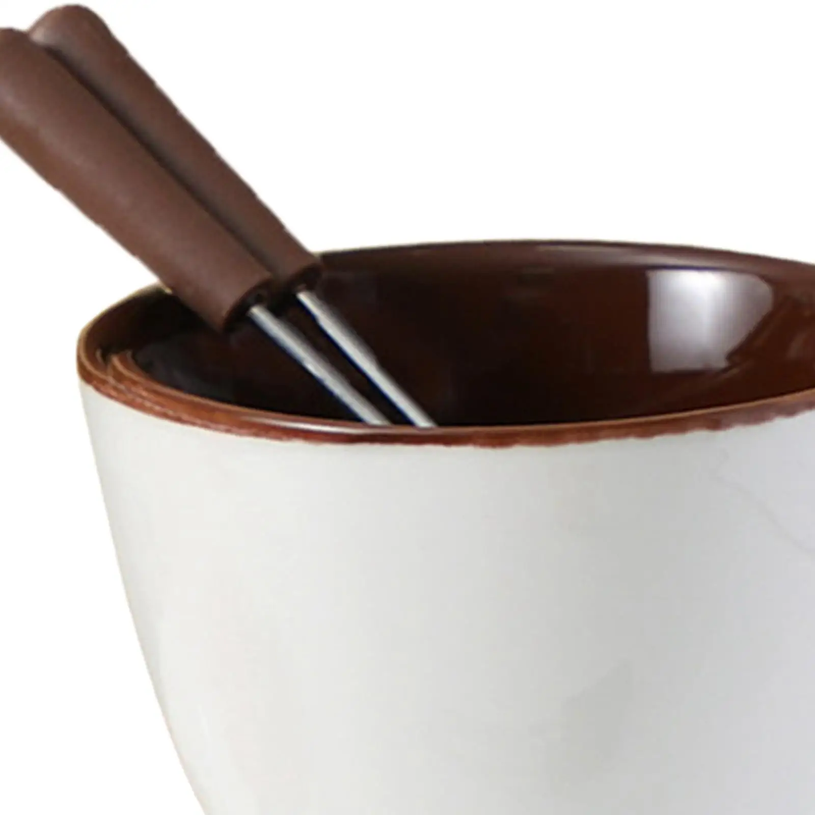 Chocolate Fondue Pot Cheese Dining Ceramic Butter Warmer Melting Mug with 2