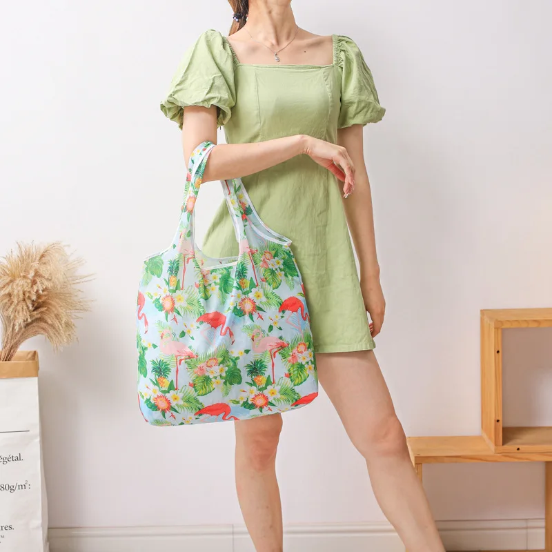 Eco-Friendly Foldable Reusable Shopping Tote - Large, Heavy Duty, Washable Cloth Grocery Bag