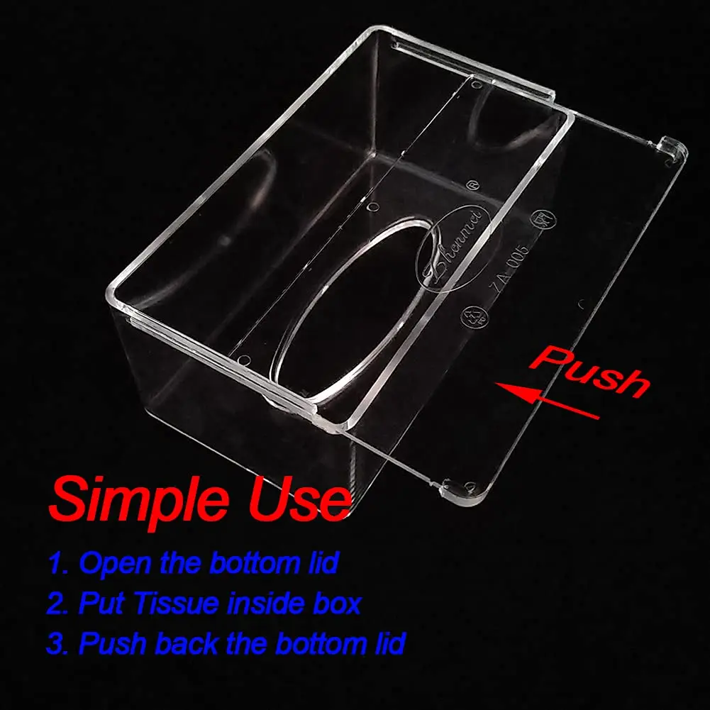 Square Clear Acrylic Tissue Box, Box Covers Rectangular, Bathroom Facial Napkin Box Holders, Table Clear Dryer Sheet Dispenser