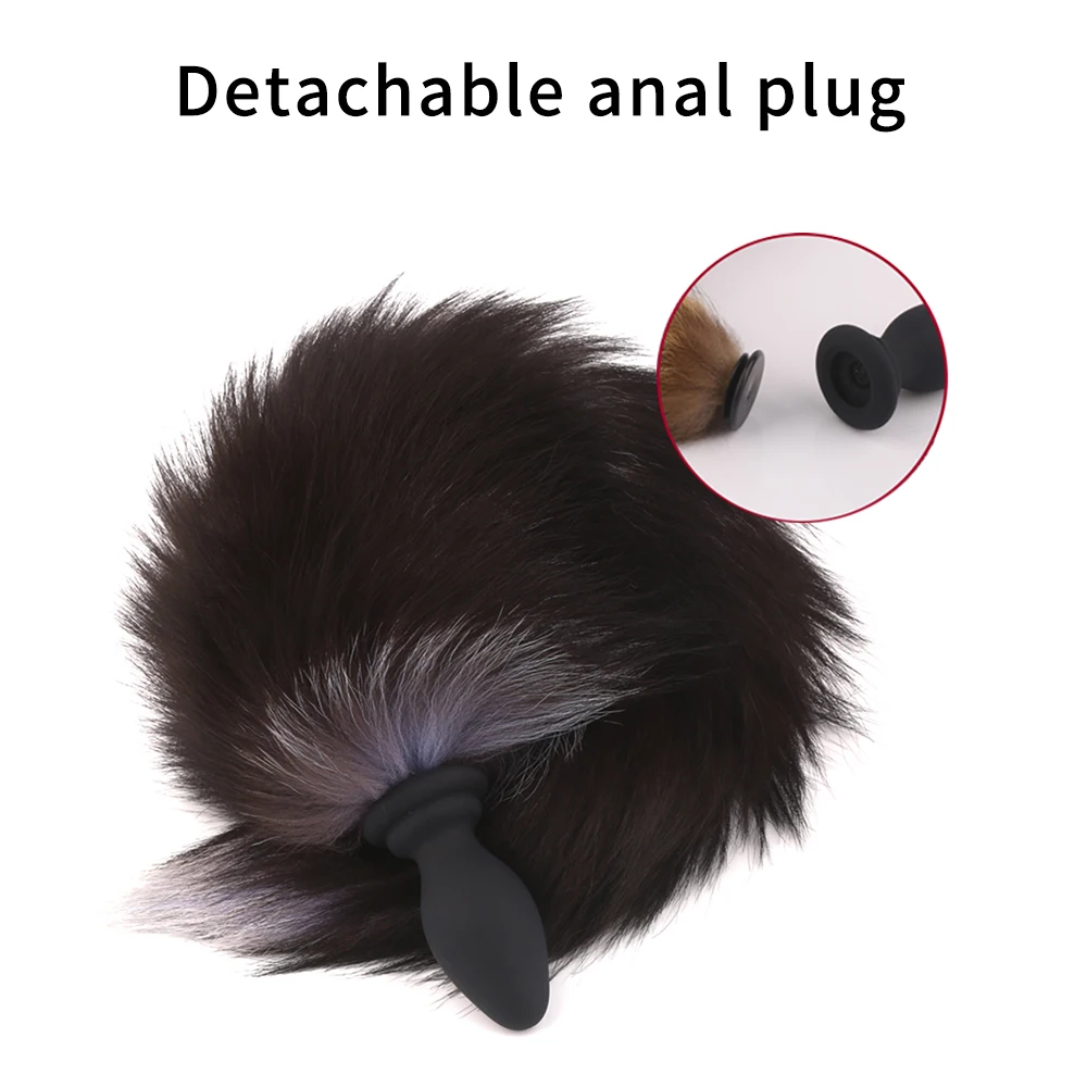 Vibrator Mat Fuchsschwanz Dildo Anal Fernbedienung Anus Dilatator Fir Fraen Erwuessene Cosplay Accessoiren Vibréierend Anusplug_voghion.com