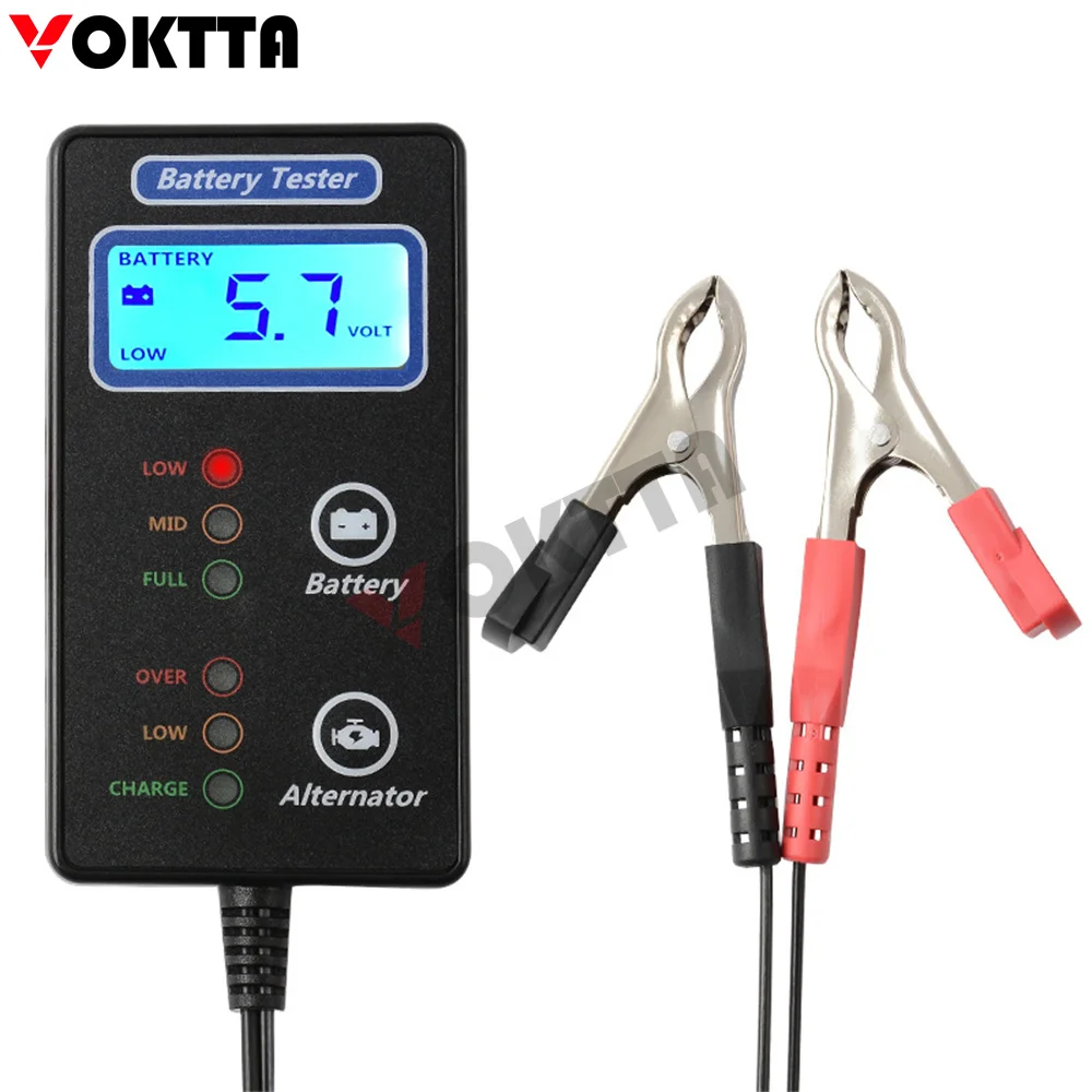 

Portable Alternator And Battery State LCD Display Automotive BM901 Vehicle Battery Tester Diagnostic Tools For Car Motorcycle