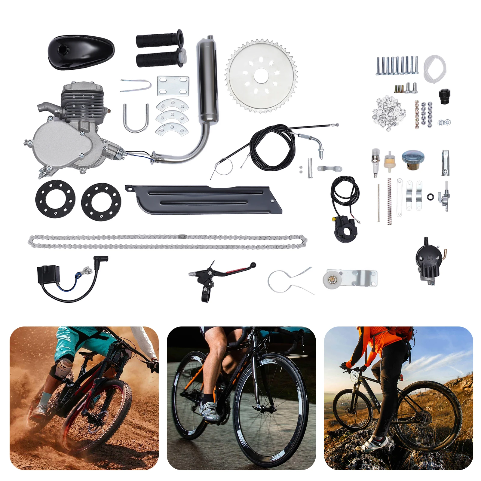 Kit de motor de Gas para bicicleta de montaña, juego completo de 2 tiempos,  bricolaje, eléctrico, actualización a motocicleta, 110cc - AliExpress