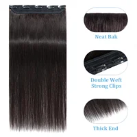 Clip en une seule pièce droite 10 pouces avec 5clips Extension de cheveux humains brésilien Remy postiche pince dans les Extensions de cheveux naturel 4