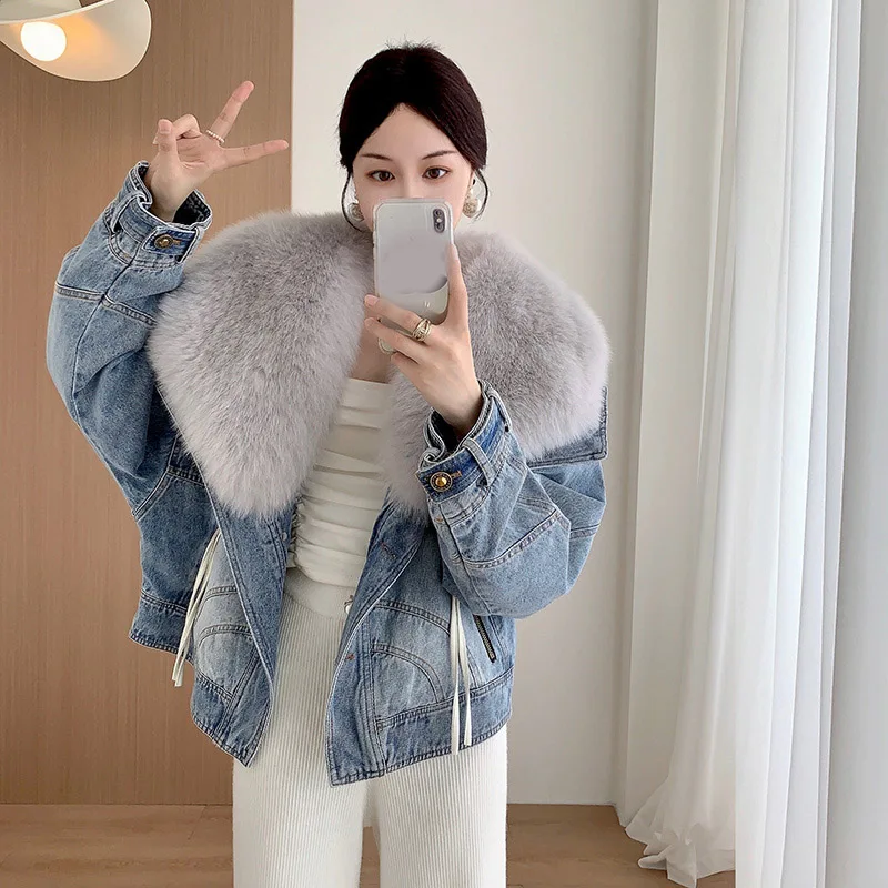 Jean fur jacket discount