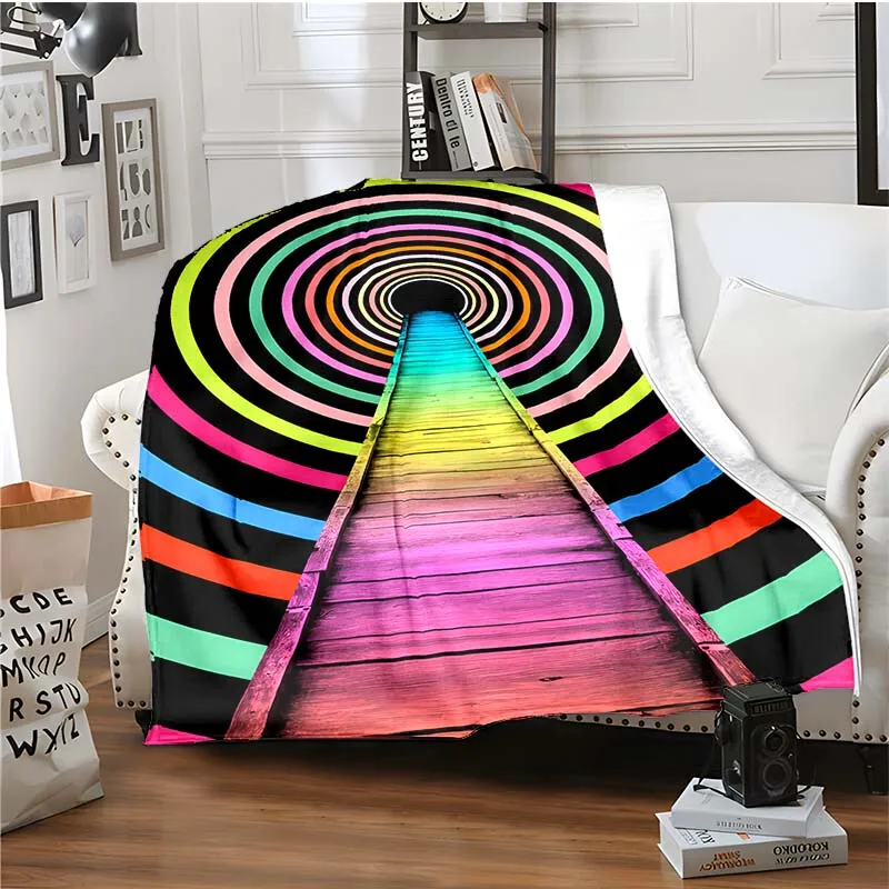 

3D Print Abstract Art Design Flannel Fleece Throw Blanket All Season Warm King Queen Size Super Soft Lightweight for Bed Couch