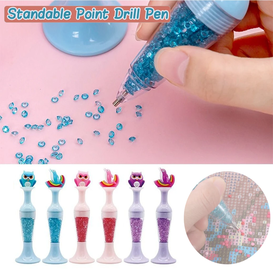 DIY 5D Diamond Painting Pen Standable Point Drill Pen Flower Pot Shape Point Drill Art Crafts Handmade Gifts diamond painting accessories,diamond painting pen