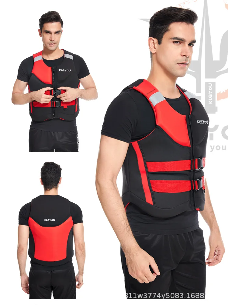 Premium-Schwimmweste für Erwachsene, Neopren-Schwimmweste, Surf, Floß, Kajak, Angeln, Jetski, Wassersport, Schwimmen, Super-Auftrieb – Detail 35