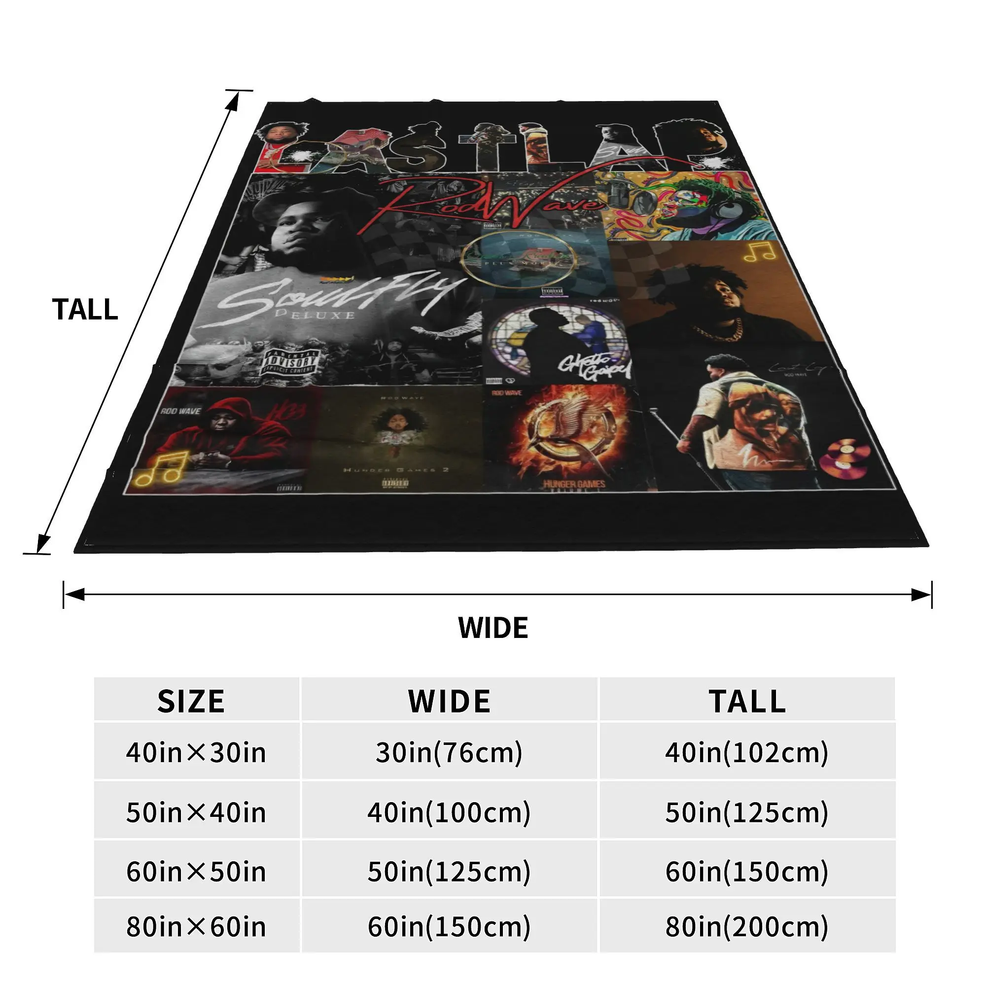 Rod Wave Hip Hop Rapper Blanket Cover Singer Last Lap Album Flannel Throw Blanket Portable Lightweight Multi-function Thin Quilt 6
