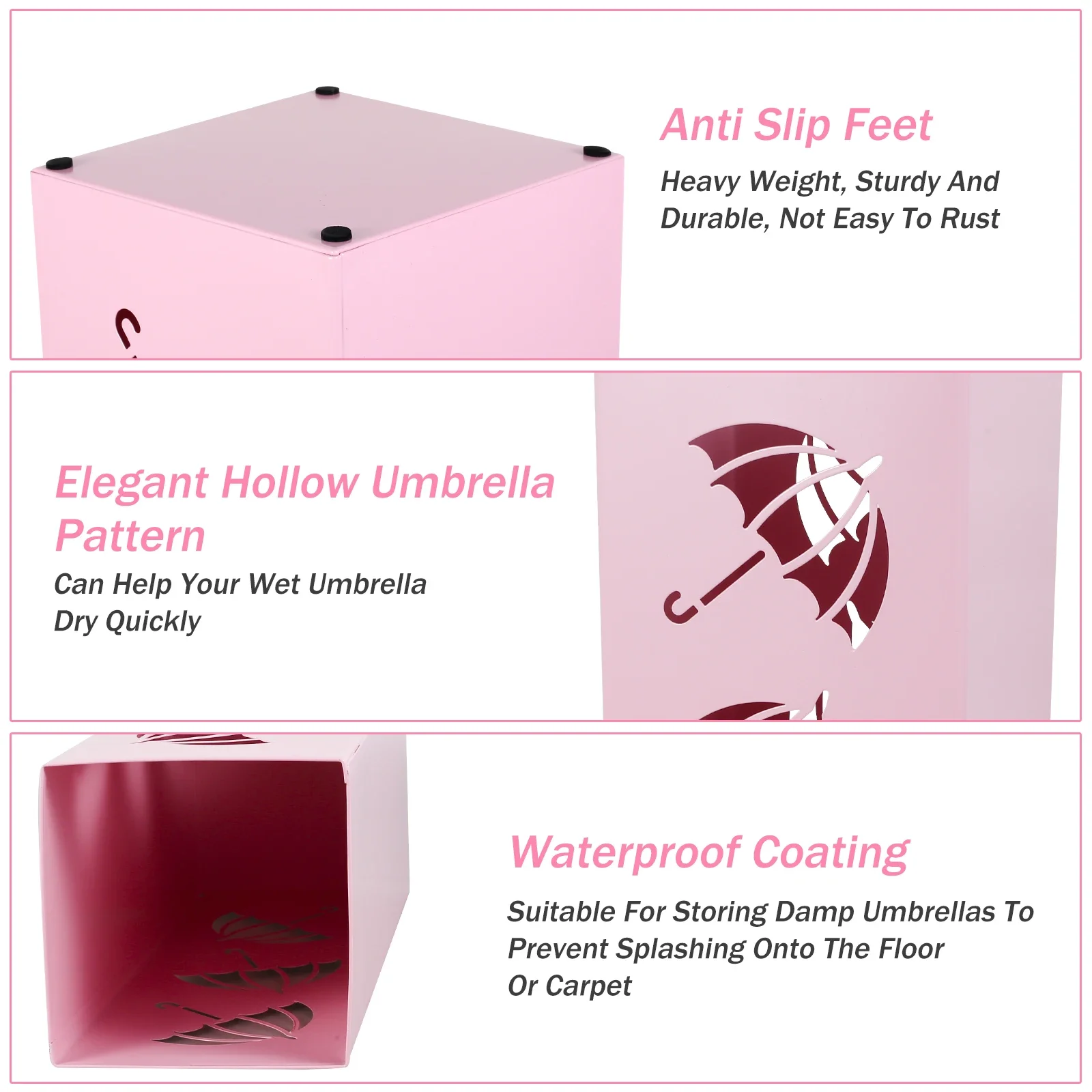 Metal Umbrella Holder Home Entryway Umbrella Stand Rack Decor Bin Multipurpose Walking Sticks Holder for Hotel Office New