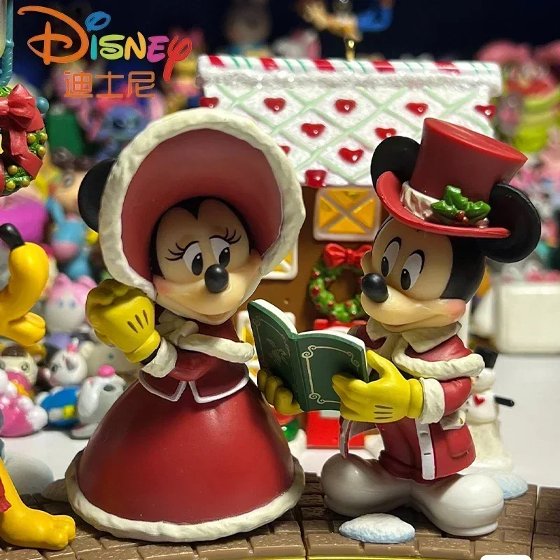 

Disney 2023 Christmas Limited Peripheral Toys Kawaii Mickey Minnie Figurines Collection Model Tabletop Decoration Kid Xmas Gift