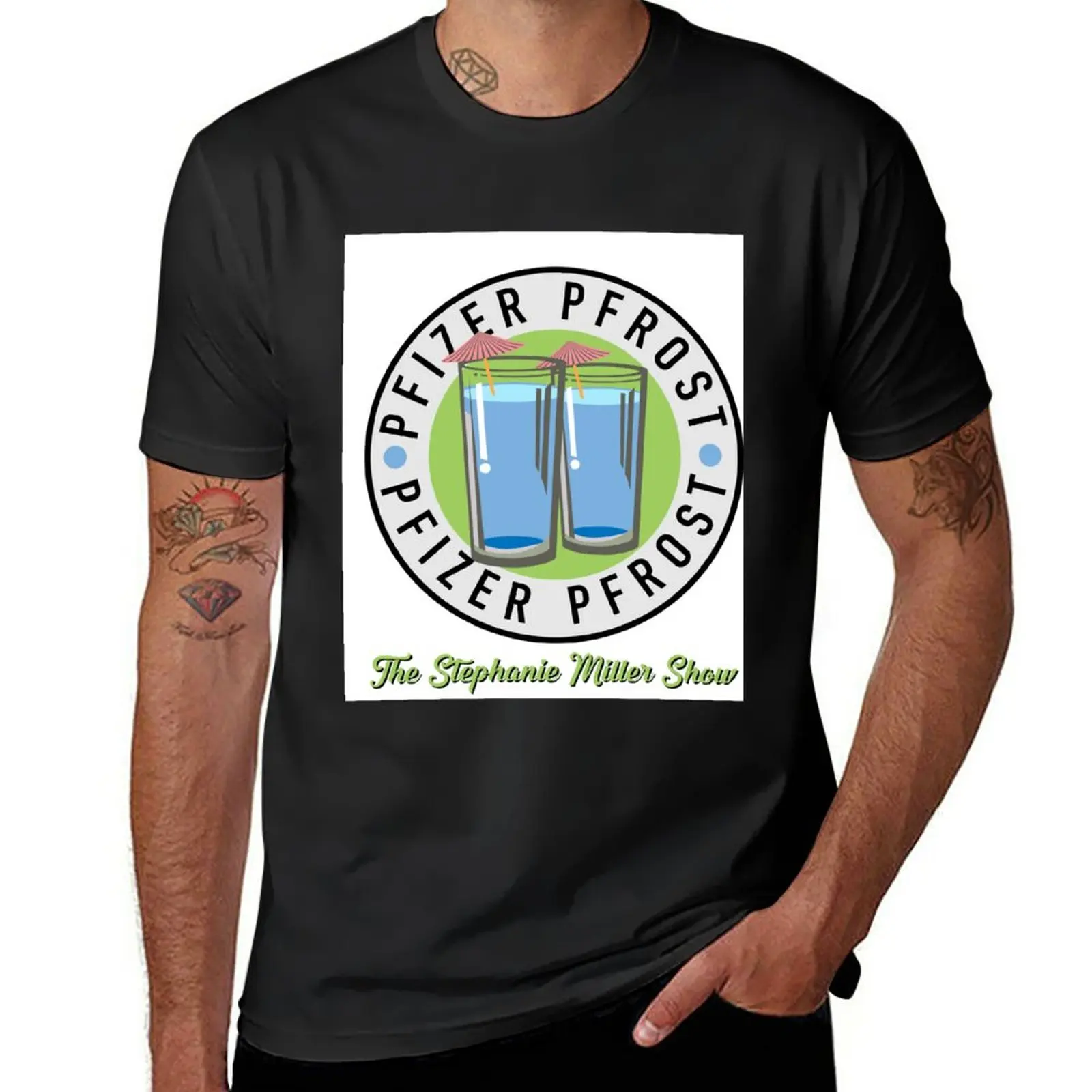 

Pfizer Pfrost T-Shirt plain tops black t-shirts for men