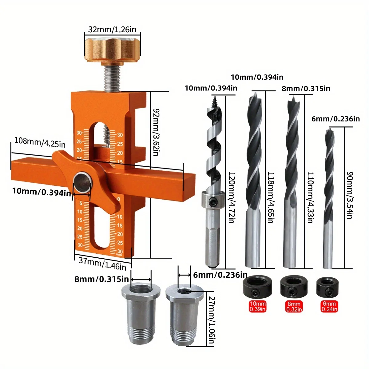 Cabinet Door Installation Positioner 2 in 1 6/8/10mm Rebounder Punched Mounting Jig Wardrobe Cabinet Door Panel Installation Jig