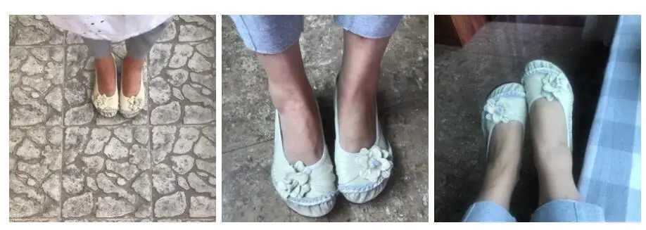 Luxusmarken für Damen, Retro-Wohnungen aus echtem Leder, Damen-Turnschuhe, 2025, Frühlingsblumendekoration, weiche, flache Mokassins – Detail 5