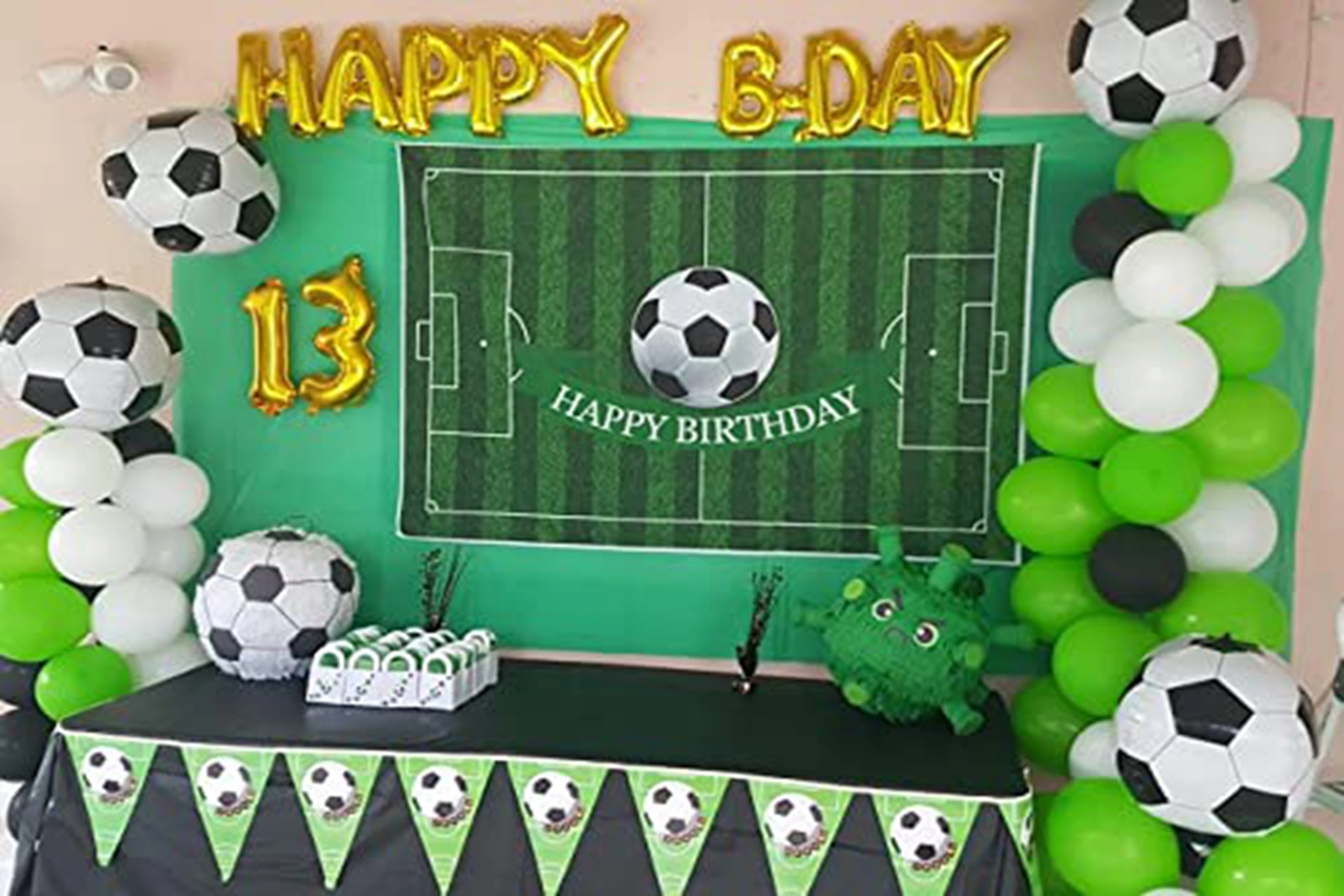 Football Photo Backdrop for Birthday Party Boy Real Madrid Stadium Grassland Football Field Decor Banner