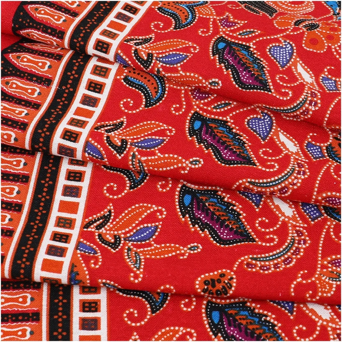 Ethnic style cotton linen printed fabric 145x50cm for handmade DIY clothing tablecloth decoration