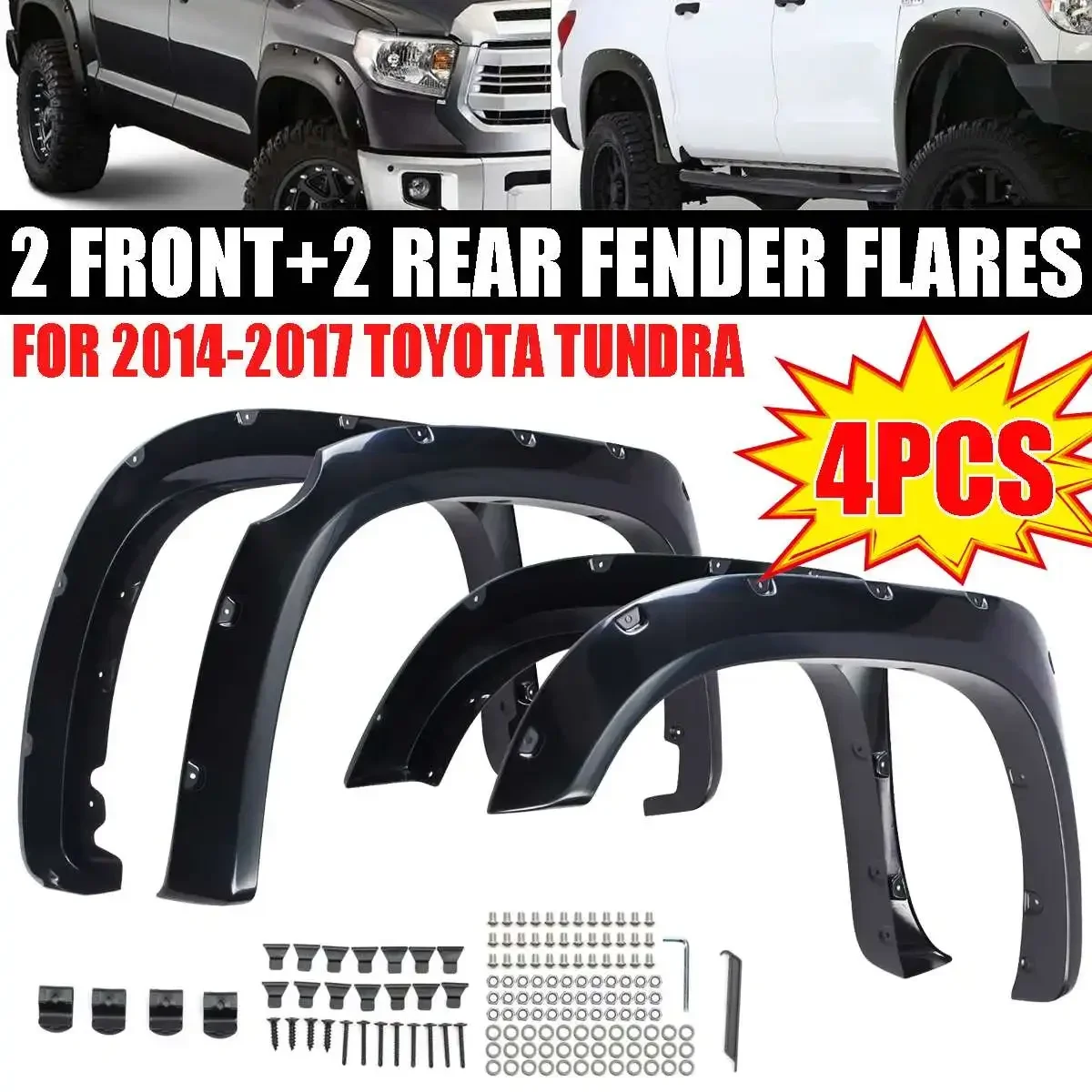 

4PCS Mudguards Wheel Arch Fender Flares For Toyota For Tundra 2014-2017 Splash Guard Mud Flap Black