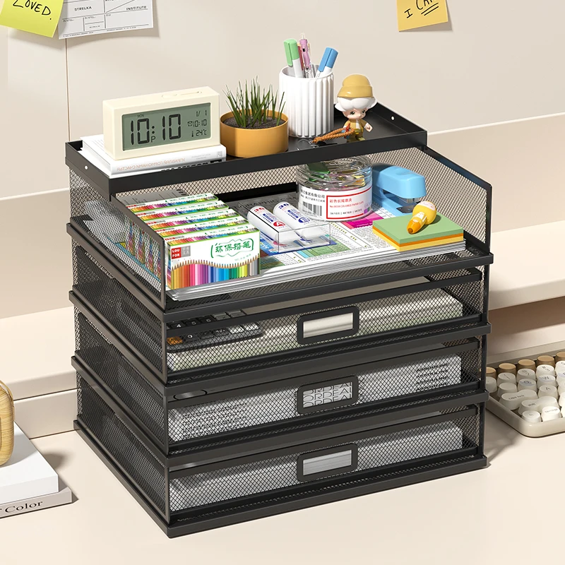 Desk organizer Sliding drawer, multifunctional paper sorter file holder for office and home school