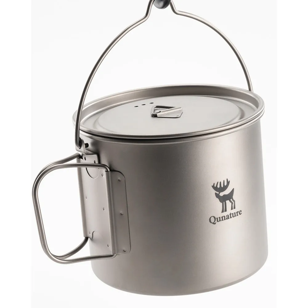 Outdoor pure titanium camping can be lifted, water stewing soup, boiling tea cup, folding mug_voghion.com