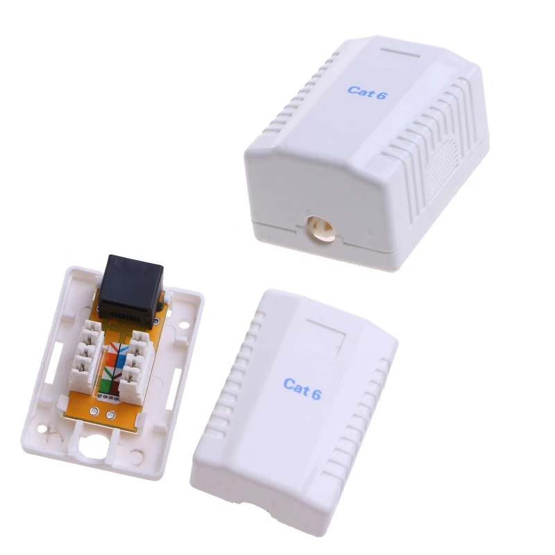 Cat6 RJ45 8P8C 커넥터 UTP 비 차폐 단일 포트 데스크탑 마운트 박스 CAT6 네트워크 모듈 정보 소켓