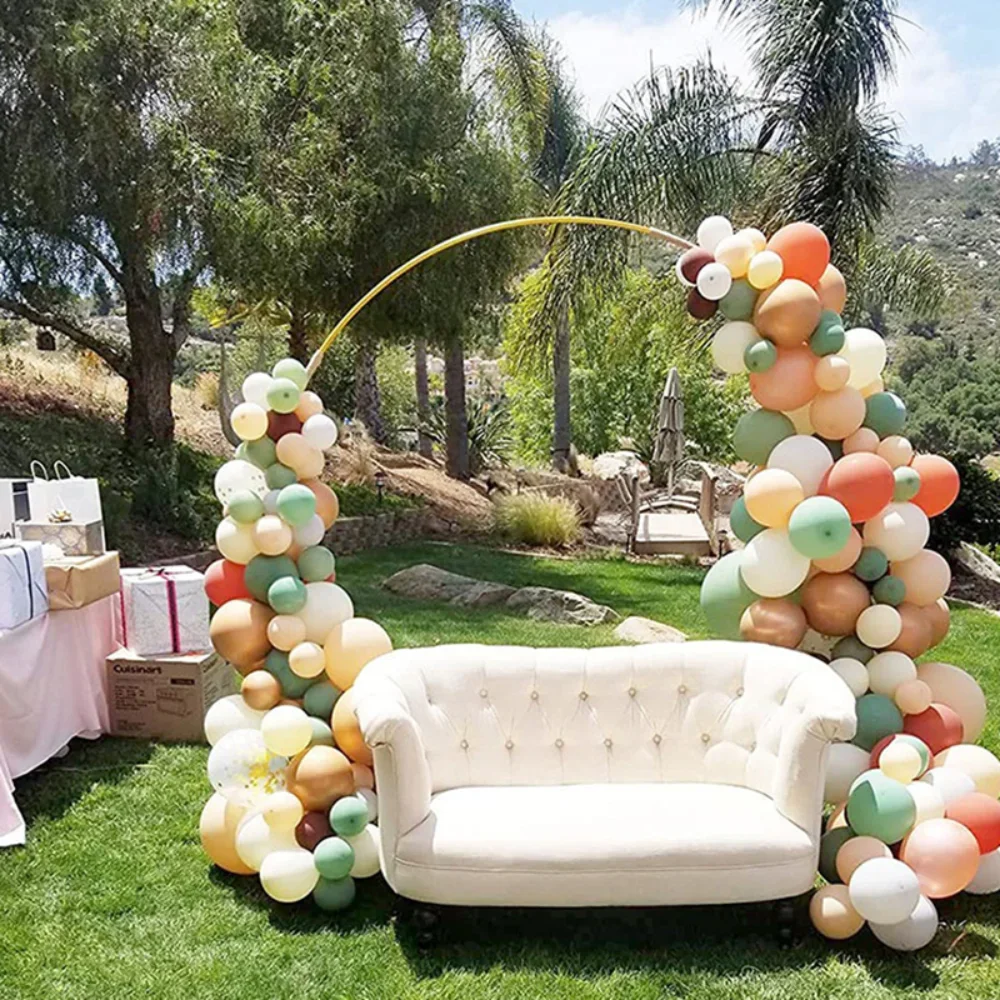 Wedding Circular Metal Arch Backdrop Stand Birthday Balloon Decoration Party Scene Decoration Baby Shower Ornament Balloon Bow