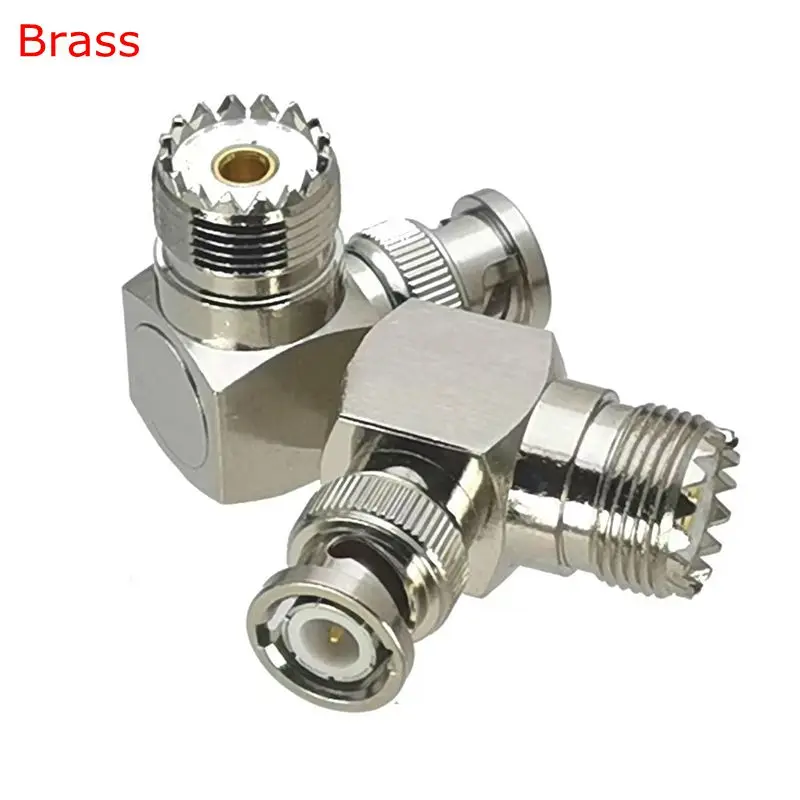 Uhf Fêmea para q9 Bnc Macho Conector Uhf Sl16 So239 Fêmea para Bnc Fêmea 90 Graus Ângulo Direito rf Adaptador de Bronze Peças So239 So239