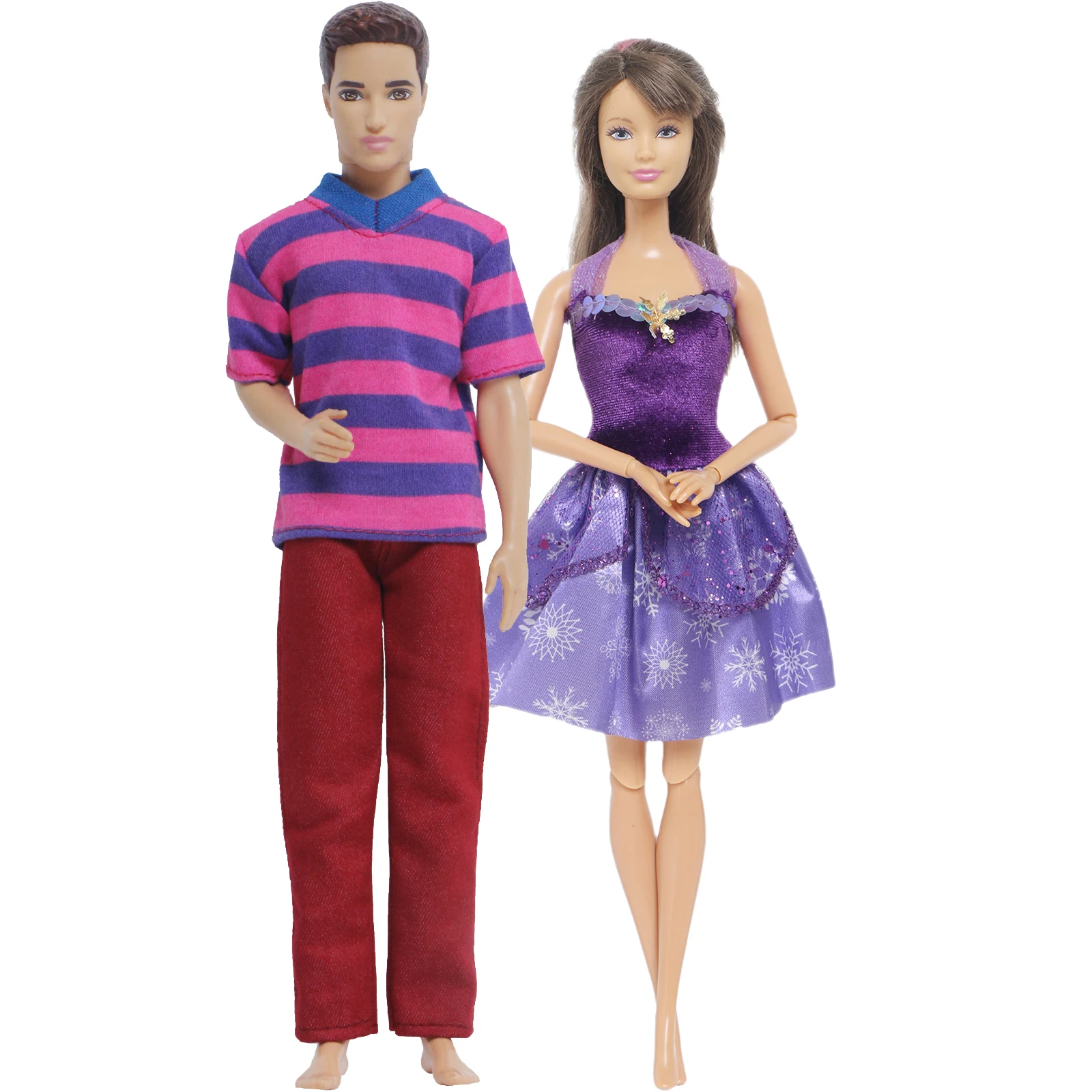 Barbie Doll Clothes Doll Clothes 2 Pcs/Set Couple Doll Dress Clothes for Barbie Doll for Ken Boys Girls Daily Casual Wear House Accessories Baby Toys