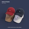 Embroidered Hat Women's Face-Looking Little Korean Style Versatile Soft Peaked Cap Retro Navy Blue Trendy Men's Baseball Cap 2