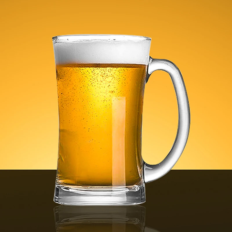 360ml Heat Resistant Tea Cup with Handle Classic Style Wheat Beer Glass Household Drinkware Transparent Juice Milk Water Mugs
