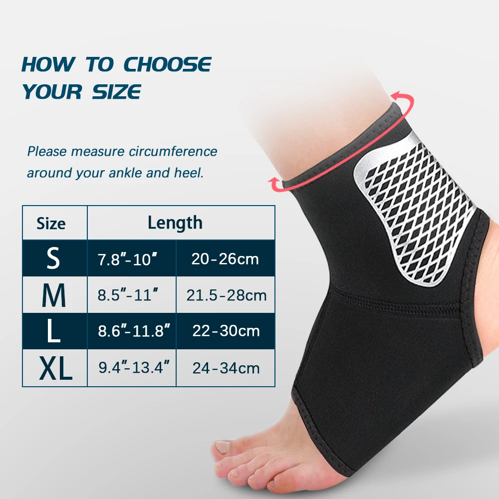 Sports Ankle Brace Compression Sleeve Plantar Fasciitis Sock Achilles Tendonitis Joint Pain Reduces Swelling Heel Spur Pain