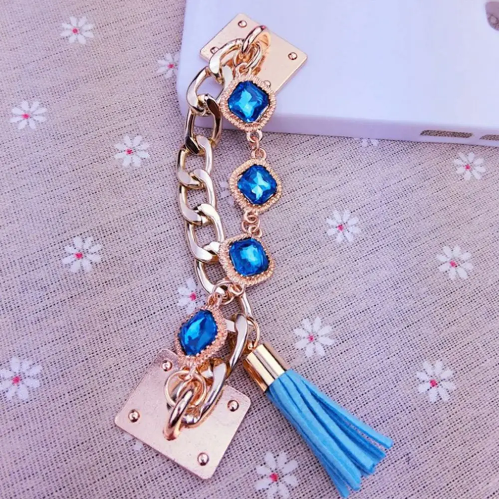 Elegant Rhinestone Beaded Phone Lanyard and Charm Accessory