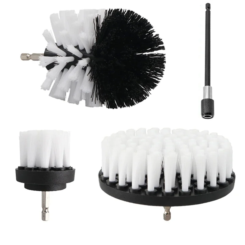 3/4pcs/ Drill Brush Set Power Scrubber Brush Polisher Bathroom Stain Polishing Kit with Extender Household Cleaning Tools 2