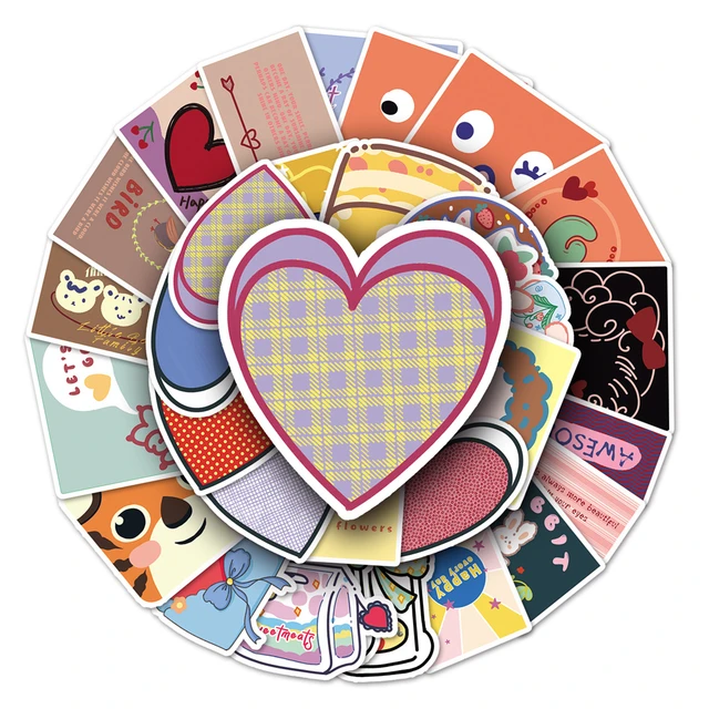 Aesthetic Ins Love Stickers for Scrapbooking, Korean Stationery