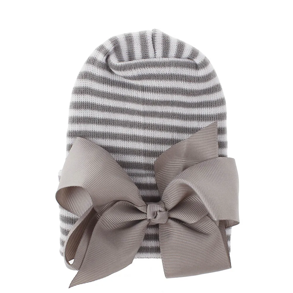 New Baby Winter Hat Tire Hat Double Thickened, Bow Caps Baby European and American New Hospital Hat