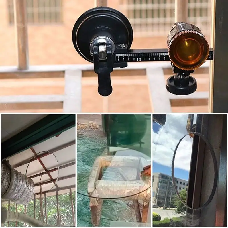Circular Glass Cutter Glass Compass Gauge Cutter Alloy Adjustable Compasses Suction Cup Cutter Window Hole Opener Glass Process 5