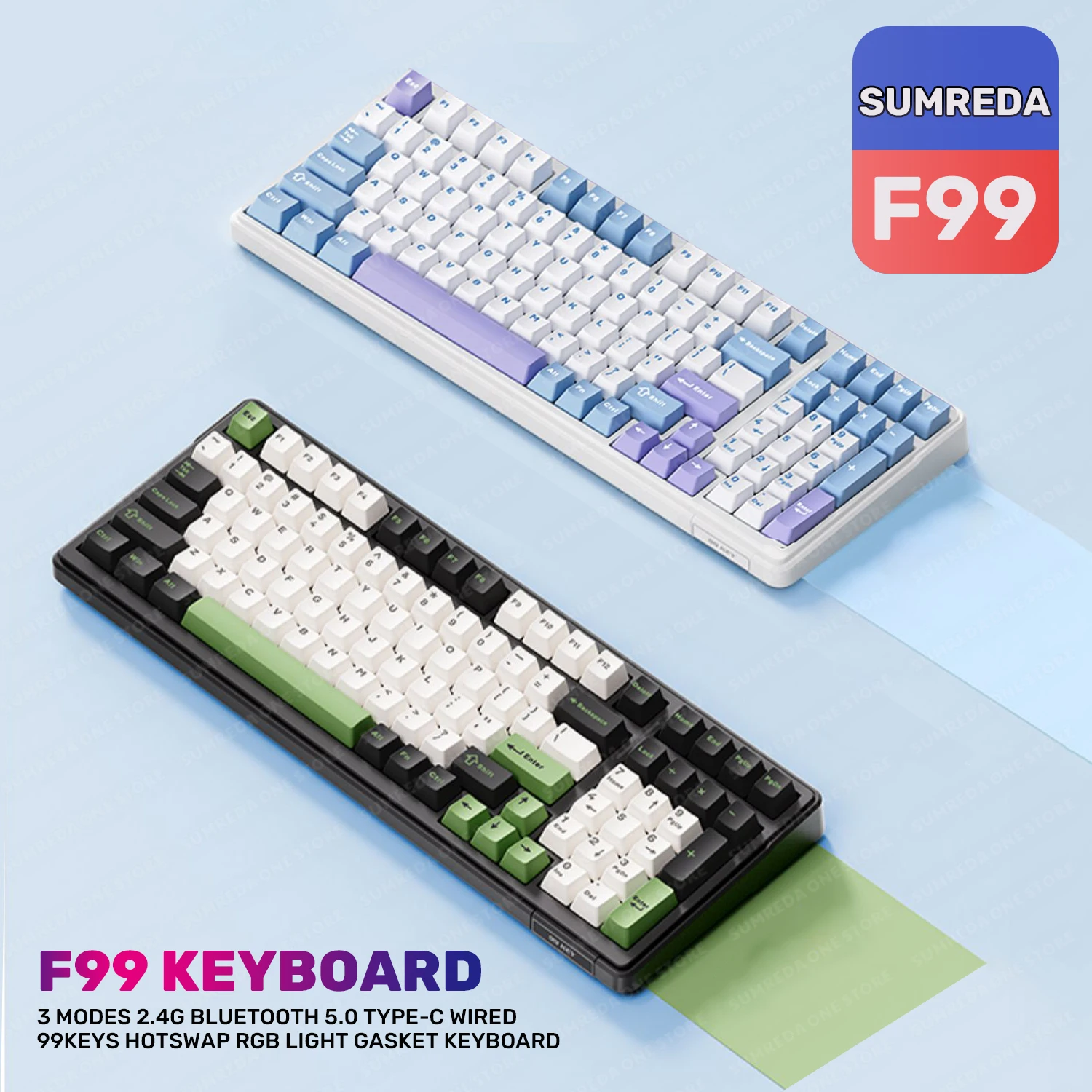 

Клавиатура игровая Механическая Проводная, 98 клавиш, 2,4 ГГц, RGB подсветка