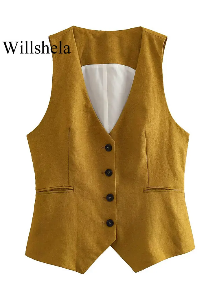 Willshela Women Fashion With Belt Solid Double Breasted Trench Vintage Lapel Neck Long Sleeves Female Chic Lady Outfits