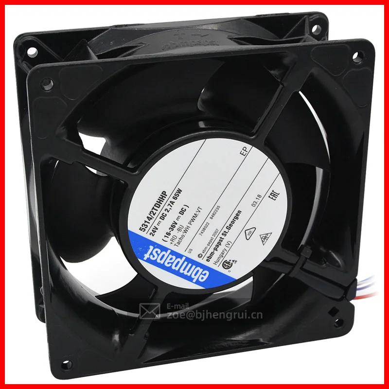 

5314/2TDHHP 140x140x51mm 24V DC 67W 288CFM 7000rpm Sleeve Bearings Inverter Axial Cooling Fan