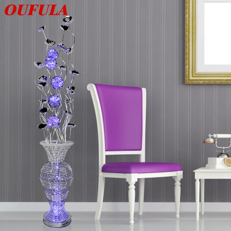 

Напольная Лампа OUFULA в скандинавском стиле, Модная современная лампа для гостиной, спальни, гостиницы, алюминиевая проволока, оригинальная фотолампа