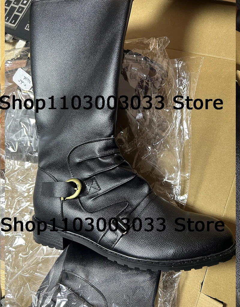 Herren mittelalter lichen Retro Kunst pu Leder Schuh Mittelalter Stiefeletten viktoria nischen Renaissance Stiefel Cosplay Schuhe – Detail 7
