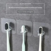 2/4/10pcs Removable Toothbrush Holder Transparent Travel Stand Toilet Shaver Organizer Tooth Brush Storage Rack Bathroom Gadgets 3