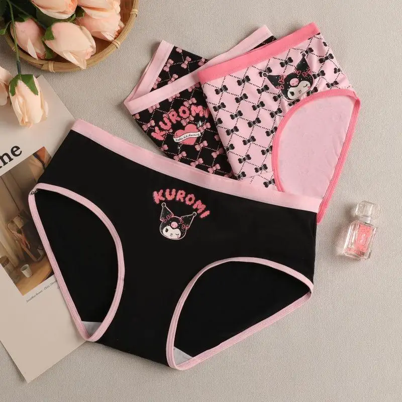 

3 Pieces Anime Sanrio Kuromi Printed Girls Underwear Cinnamoroll My Melody Children's Antibacterial Underwear Kids Cartoon Gift