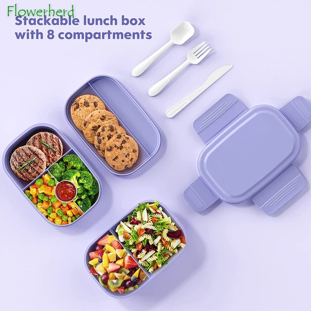 Bento Box Lunch Box, 3 Stackable Bento Lunch Containers, with Utensil Set,  Leak-Proof Bento Box for Dining Out, Work, Picnic - AliExpress