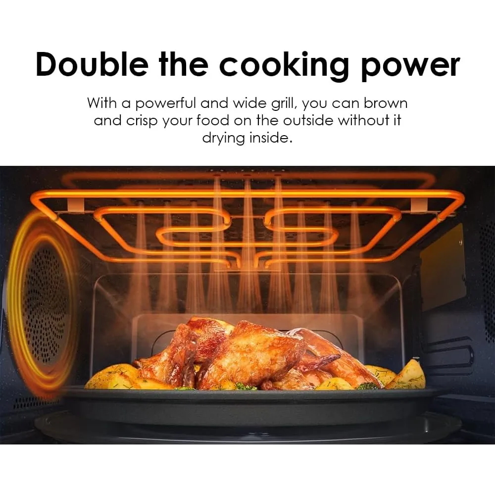 Samsung 1.2 cu. ft Convection Air Fry, Black Glass, MC12DB8700CKAA Countertop Microwave 5