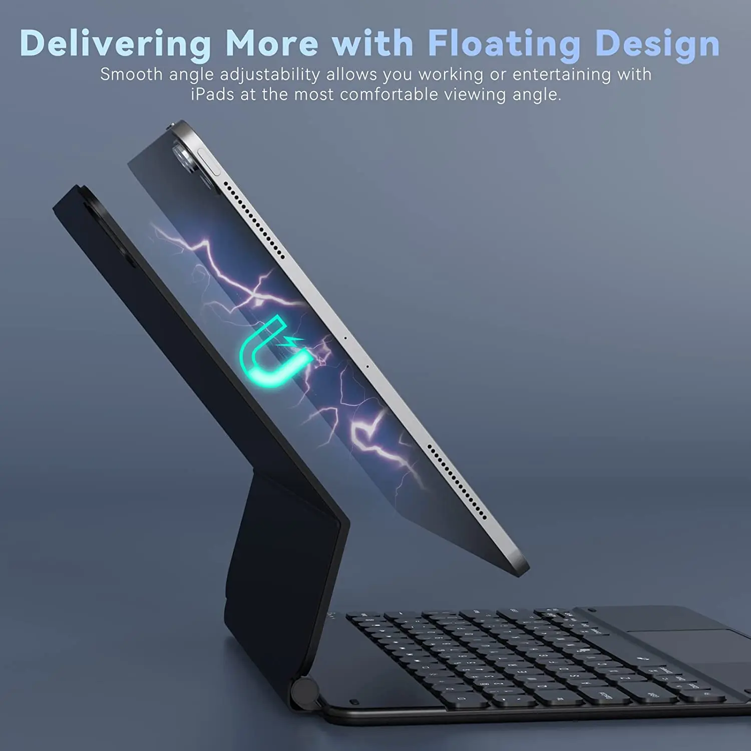 para Apple Case de Teclado Mágico para Ipad ar ar Ipad Pro 11 2022 2022 para Ipad Pro 12 12.9 2022 Teclado Mágico Estojo p/ tablets e e-books - Imagem 2