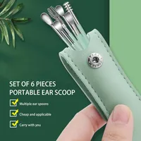 6PCS Stainless Steel Earpick Ear Cleaner Spoon Ear pick Ear Wax Removal Tool Kit Ear Spoon Care for Baby Adults Ear Care Set 1