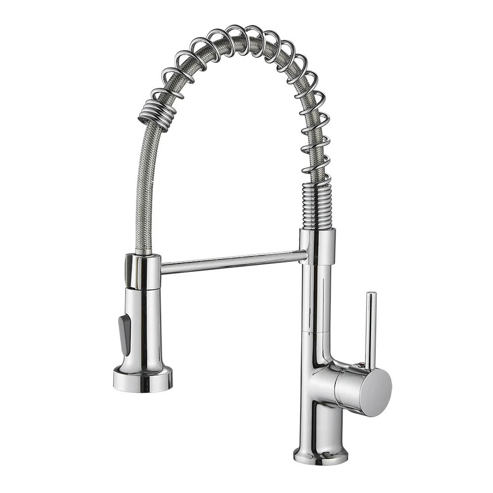 

Chromium Plated Kitchen Faucet Cold And Hot American Style Pull-out Faucet Kitchen Accessories