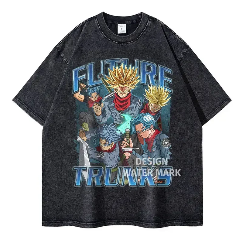 Vintage Washed Anime Dragon T-Shirt Retro Manga Design