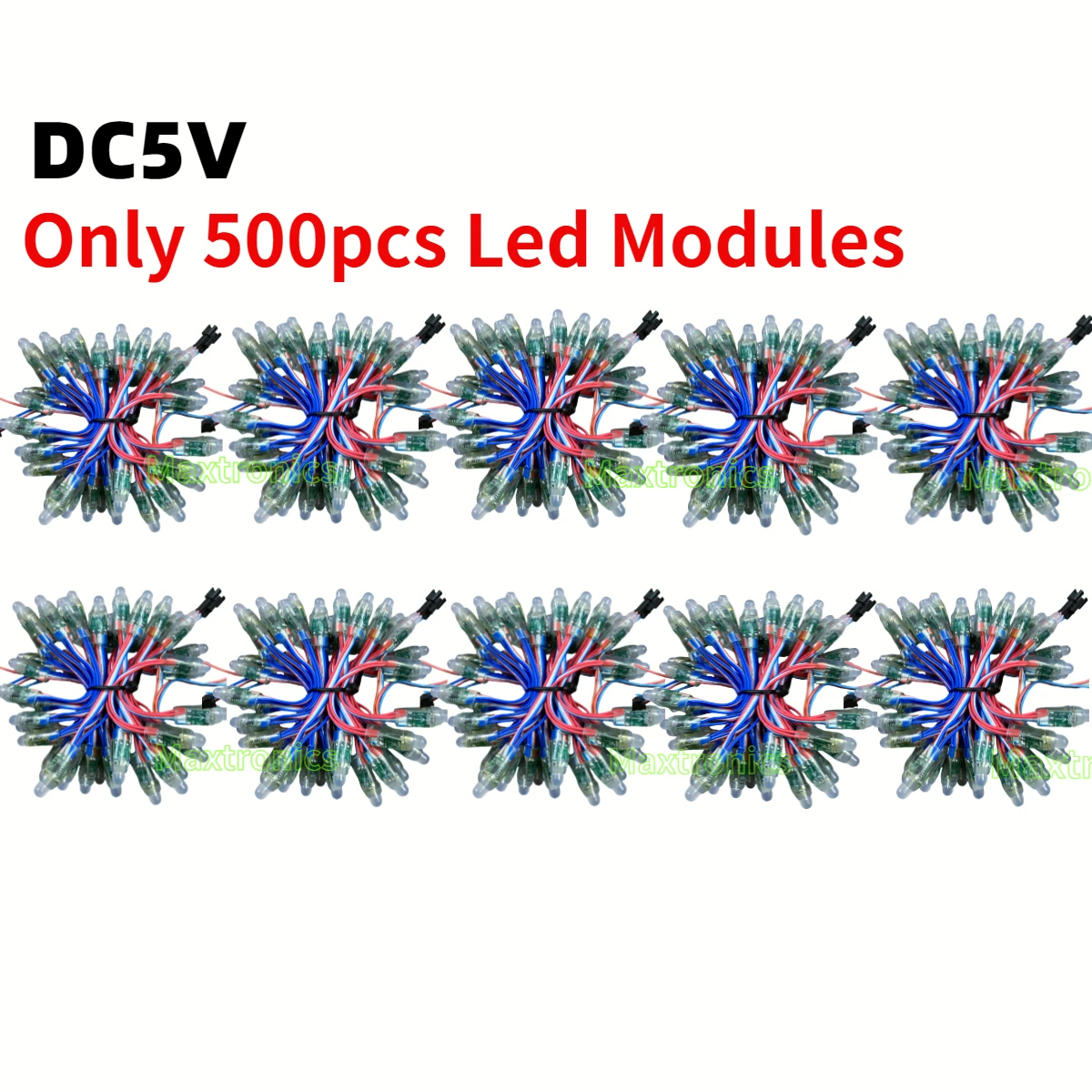 엔지니어링 스타일 풀 컬러 LED 모듈, 주소 지정 가능 하이 퀄리티 포인트 램프, IP68 또는 T1000s 5V70A 키트, DC5V WS2811, 12mm, 500 개