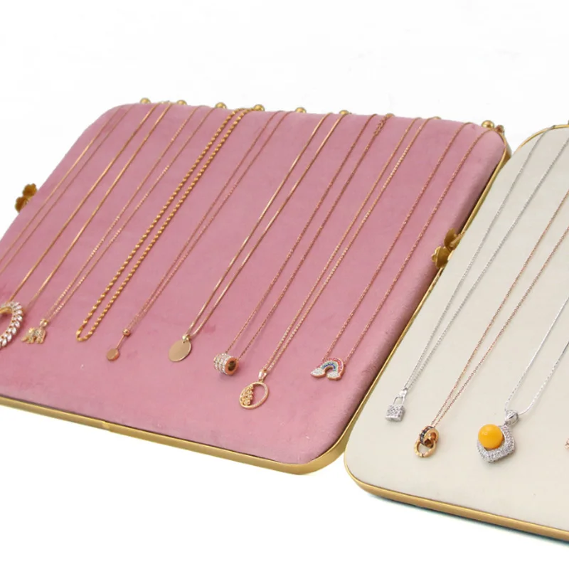 Iron Screen Display Rack 2/3-Colors AB Face Plum Screen Necklace Display Stand Earrings Brooch Display Tray Stand Matching