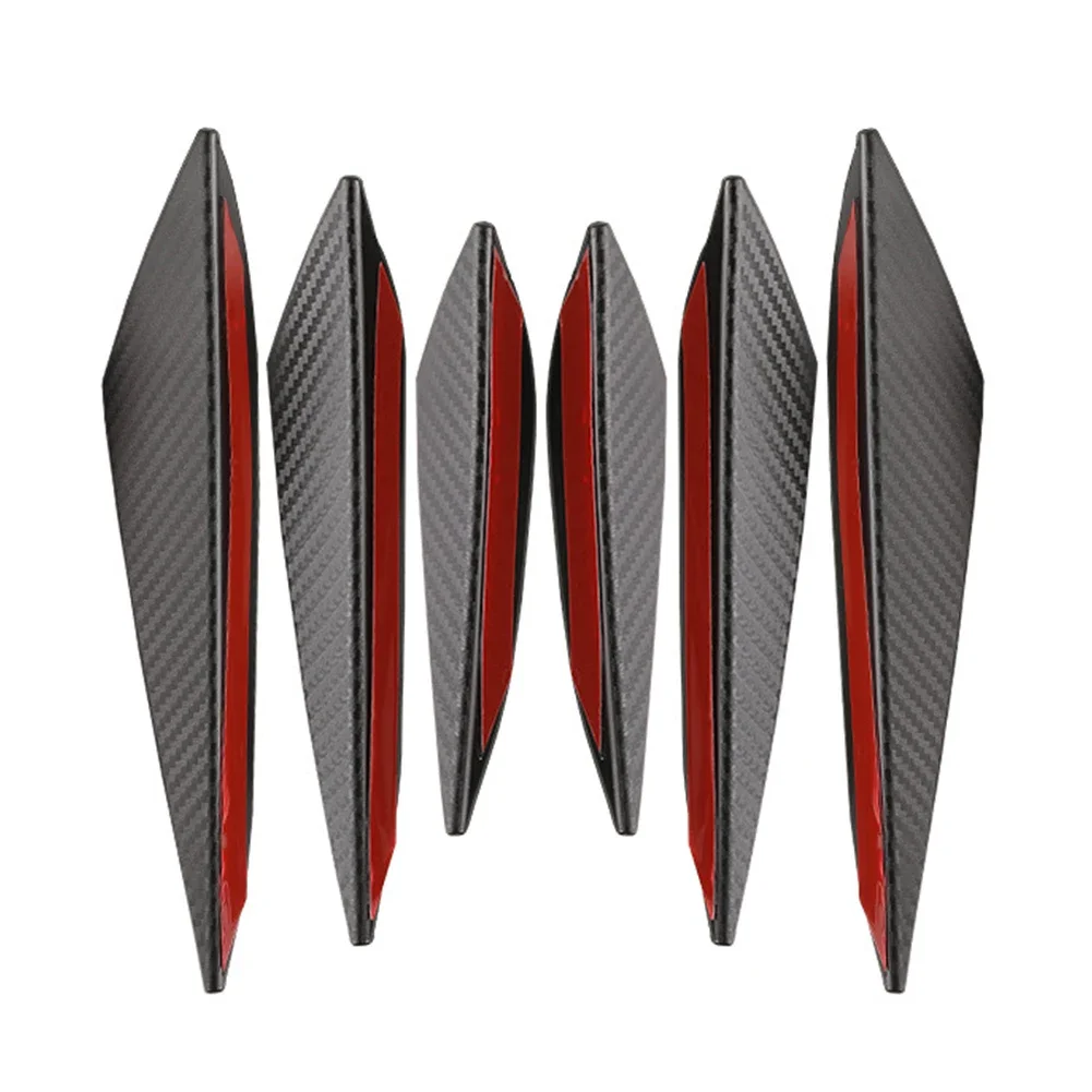 Bumper lip decoration 4/6pcs universal front bumper lip decoration diffuser splitter fins body spoiler canards valence chin car tuning canard decor